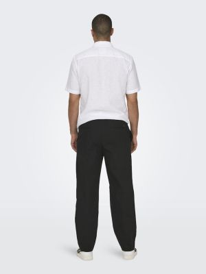 Only and Sons miesten kesähousut, SINUS LOOSE LIN PANT Musta