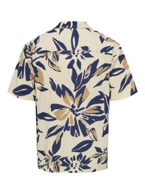 Only and Sons miesten lyhythihainen kauluspaita, PIERO AOP SS JERSEY SHIRT Ruskea Kuosi