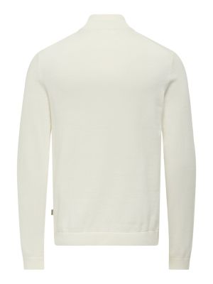 Only and Sons miesten neule, ALEX REG HALZ ZIP Valkoinen