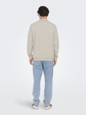 Only and Sons miesten neulepsuero, CERES 1/4 ZIP Beige