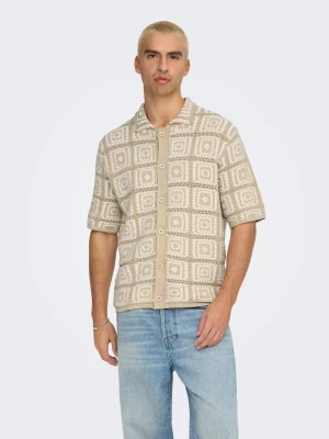 Only and Sons miesten paita, BART RLX SS SHIRT KNIT Vaalea Beige