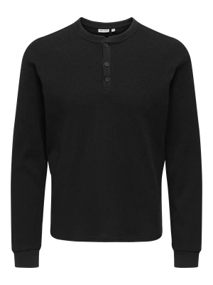 Only and Sons miesten paita, TOBIE REG HENLEY LONGSLEEVE Black
