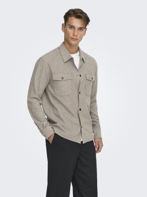 Only and Sons miesten paitatakki, ONSMARK BRUSHED 0353 OVERSHIRT Falcon