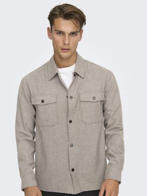 Only and Sons miesten paitatakki, ONSMARK BRUSHED 0353 OVERSHIRT Falcon