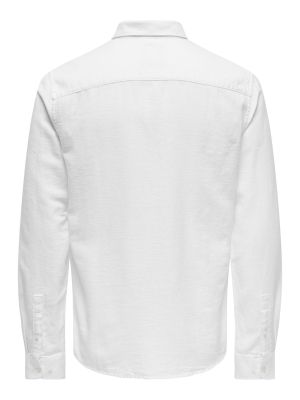 Only and Sons Miesten Pellavapaita CARLO LINEN SHIRT Valkoinen