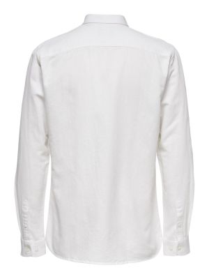 Only and Sons Miesten Pellavapaita CARLO LINEN SHIRT Valkoinen