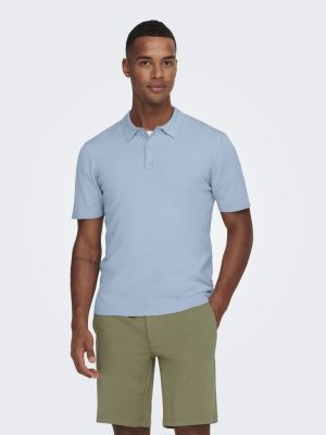 Only and Sons miesten pikeepaita, WYLER LIFE POLO KNIT Vaaleansininen