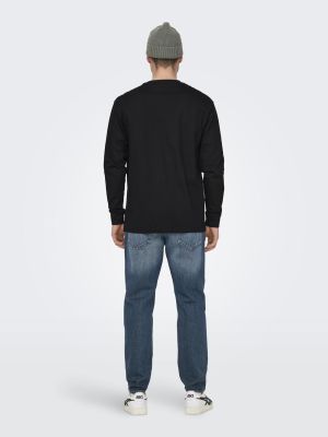 Only and Sons miesten pitkähihainen t-paita,FRED LONG SLEEVE T-SHIRT  Musta