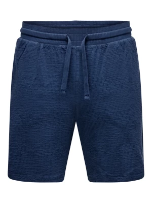 Only and Sons miesten shortsit, K KIAN REG SEERSUCKER SHORTS Tummansininen