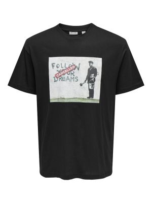 Only and Sons Miesten T-paita, Banksy RLX Tee Musta