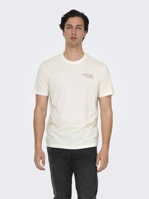 Only and Sons miesten t-paita, CHRIS LIFE REG SS TEE Cloud Dancer