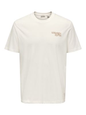 Only and Sons miesten t-paita, CHRIS LIFE REG SS TEE Cloud Dancer