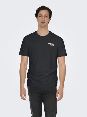 Only and Sons miesten t-paita, CHRIS LIFE REG SS TEE Musta