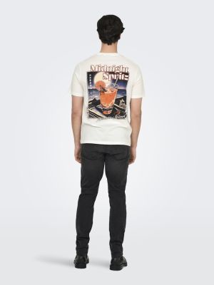 Only and Sons miesten t-paita, CHRIS LIFE REG SS TEE Valkoinen