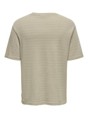 Only and Sons miesten t-paita, GIVO REG 12 SS CREW KNIT  Beige