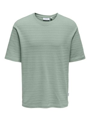 Only and Sons miesten t-paita, GIVO REG 12 SS CREW KNIT  Vihreä