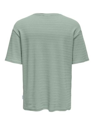 Only and Sons miesten t-paita, GIVO REG 12 SS CREW KNIT  Vihreä