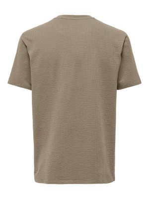 Only and Sons miesten t-paita, K KIAN REG SEERSUCKER SS TEE Beige