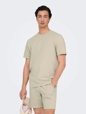 Only and Sons miesten t-paita, K KIAN REG SEERSUCKER SS TEE Silver Lining