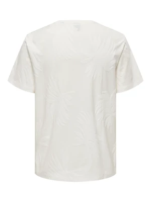 Only and Sons miesten t-paita, MARCO LIFE PALM JACQUARD Cloud Dancer