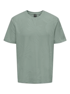 Only and Sons miesten t-paita, MARCO LIFE PALM JACQUARD Vaaleanvihreä