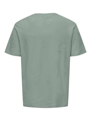 Only and Sons miesten t-paita, MARCO LIFE PALM JACQUARD Vaaleanvihreä