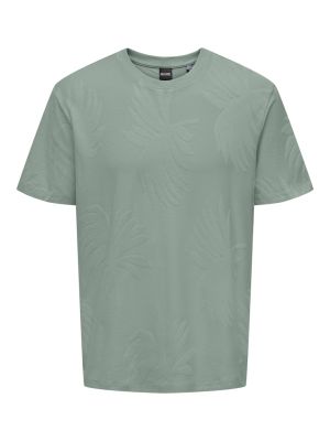Only and Sons miesten t-paita, MARCO LIFE PALM JACQUARD Vihreä