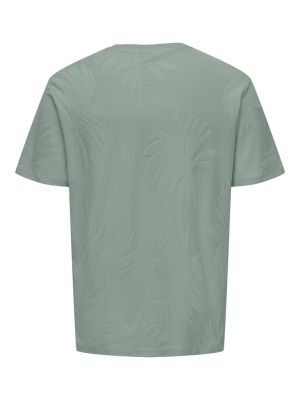 Only and Sons miesten t-paita, MARCO LIFE PALM JACQUARD Vihreä
