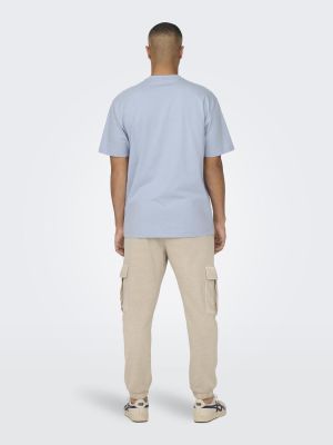 Only and Sons, Miesten T-Paita, Onsfred Rls Ss Tee Noos Vaaleansininen