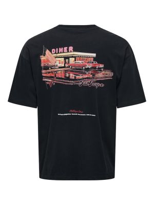 Only and Sons Miesten T-Paita, Onsmalik Caseys Loose SS Tee Musta