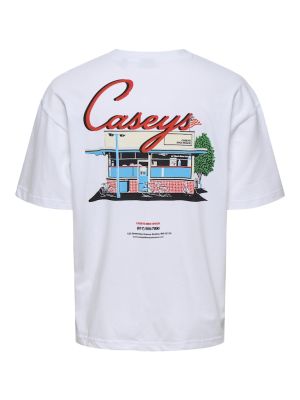 Only and Sons Miesten T-Paita, Onsmalik Caseys Loose SS Tee Valkoinen