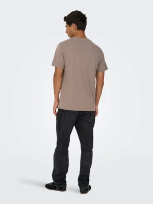 Only and Sons miesten t-paita, ONSMAX LIFE SS STITCH TEE  Falcon Melange