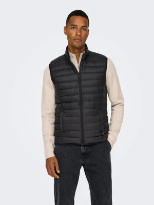 Only and Sons miesten toppaliivi, GAVIN LIFE LIGHT QUILTED ZIP VEST OTW Musta
