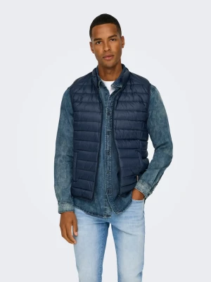 Only and Sons miesten toppaliivi, GAVIN LIFE LIGHT QUILTED ZIP VEST OTW Tummansininen