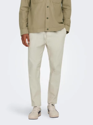 Only and Sons pellavahousut, LINUS CROP Beige