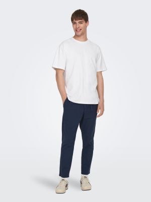 Only and Sons pellavahousut, LINUS CROP Tummansininen