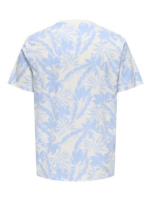 Only and Sons t-paita, PERRY REG LEAF Vaaleansininen