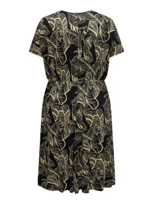 ONLY CARMAKOMA naisten mekko, CARCLARISA LIFE IN-ONE CALF DRESS Musta Kuosi