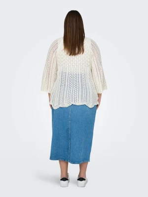 Only Carmakoma naisten neule, CARNOLA LIFE 3/4 PULLOVER KNT  Luonnonvalkoinen