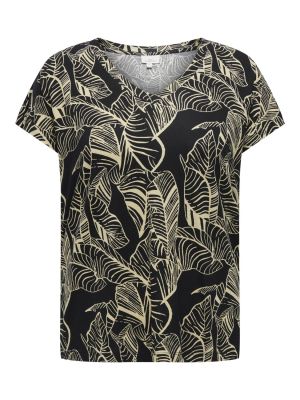 ONLY CARMAKOMA naisten toppi, CARCLARISA LIFE IN-ONE V-NECK TEE Musta Kuosi