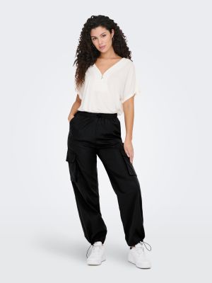 Only housut, ONLCASHI CARGO PANT WVN Musta