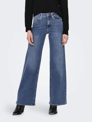 Only naisten farkut, ONLMADISON BLUSH WIDE DOT372 Sininen, Indigo