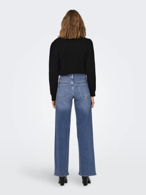 Only naisten farkut, ONLMADISON BLUSH WIDE DOT372 Sininen, Indigo
