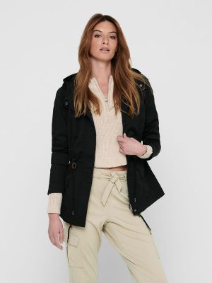 Only, Naisten Kevättakki, Lorca Canvas Parka  Musta