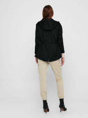 Only, Naisten Kevättakki, Lorca Canvas Parka  Musta