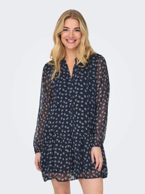 Only naisten mekko, ONLEMILIE LIFE L/S SHORT DRESS Sininen Kuosi