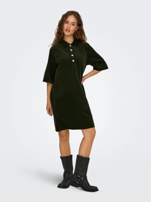 Only naisten mekko, ONLGRY-NESSA S/S CORD DRESS Armeijanvihreä