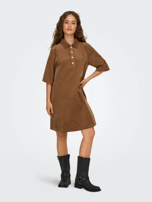 Only naisten mekko, ONLGRY-NESSA S/S CORD DRESS Kameli