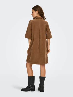 Only naisten mekko, ONLGRY-NESSA S/S CORD DRESS Kameli