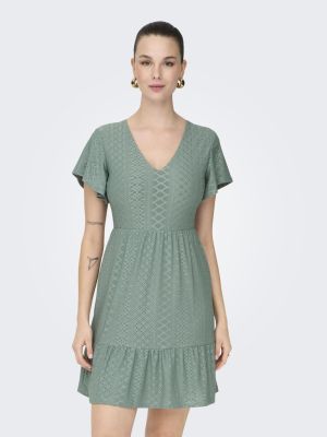 Only naisten mekko, ONLSANDRA S/S V-NECK DRESS Mintunvihreä